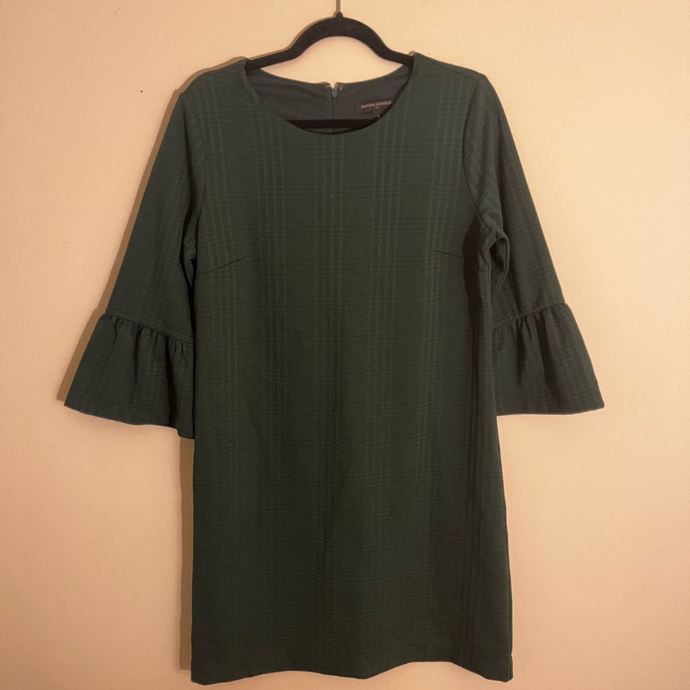 Banana Republic Green Earthy Structured Dress | Size 8